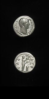 Silver Denarius of Emperor Hadrian, 117 CE - 138 CE