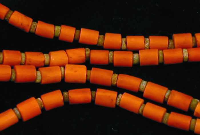 Necklace Composed Of Egyptian Faience Beads Strung With Genuine Antique Coral Beads, 1600 BCE - 1100 BCE