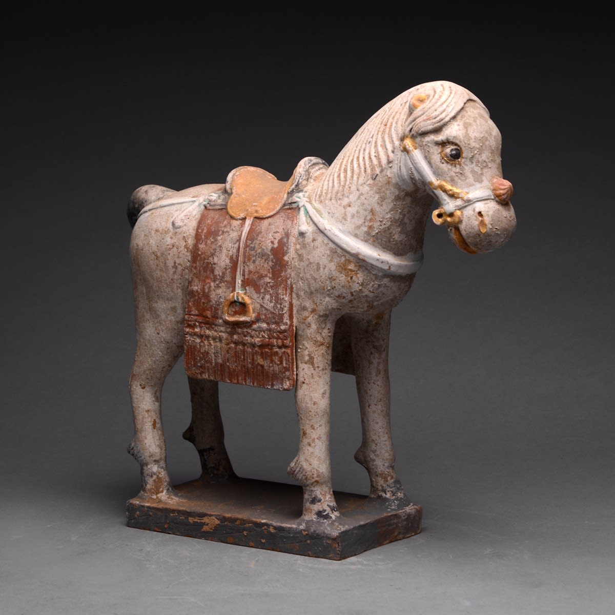 Ming Gilt Polychrome Terracotta Sculpture of a Horse, 1368 CE - 1644 CE