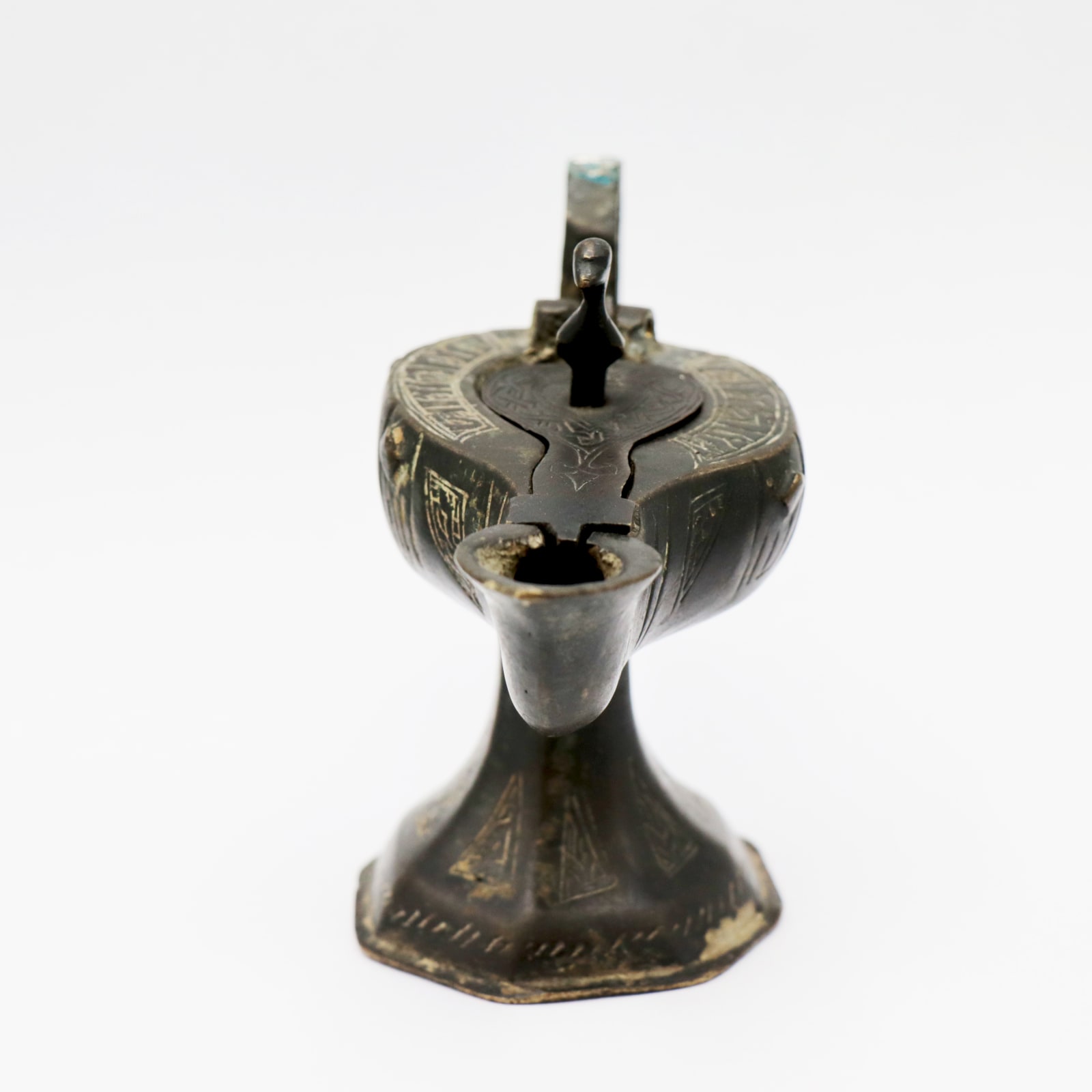 Seljuk Oil Lamp (Cheragh) with Bird Finial, 12th Century CE