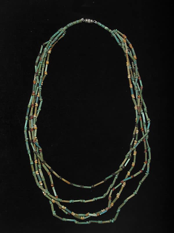 Five Strand Egyptian Faience Bead Necklace, 1900 BCE - 1100 BCE