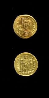 Byzantine Gold Solidus of Emperor Maurice Tiberius, 582 CE - 602 CE