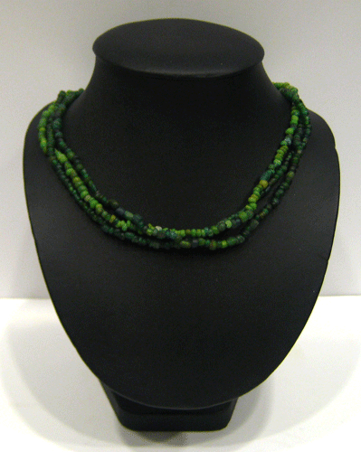 Green Glass Bead Necklace, 100 CE - 1200 CE