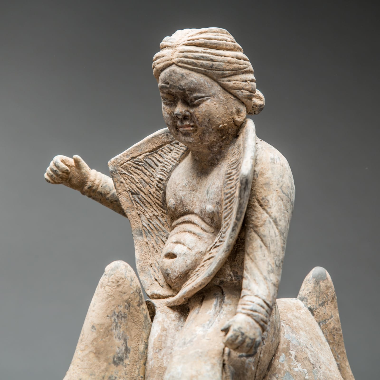 Tang Terracotta Camel and Removable Rider, 7th Century CE - 8th Century CE