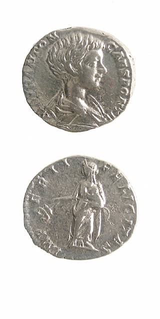 Silver Denarius of Caracalla Struck While Caesar, 196 CE - 198 CE