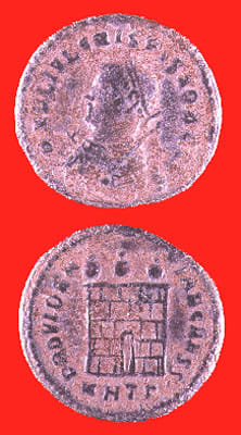 Roman Bronze Coin of Crispus Struck While Caesar, 316 CE - 326 CE