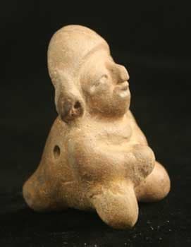 Mayan Terracotta Whistle in the Form of a Figure, 300 CE - 900 CE