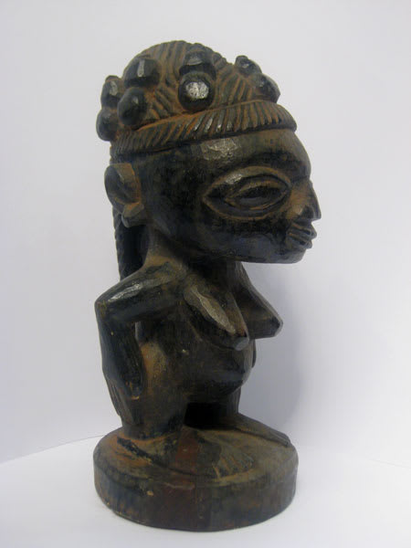 Yoruba Wooden Sculpture of a Standing Woman, 20th Century CE