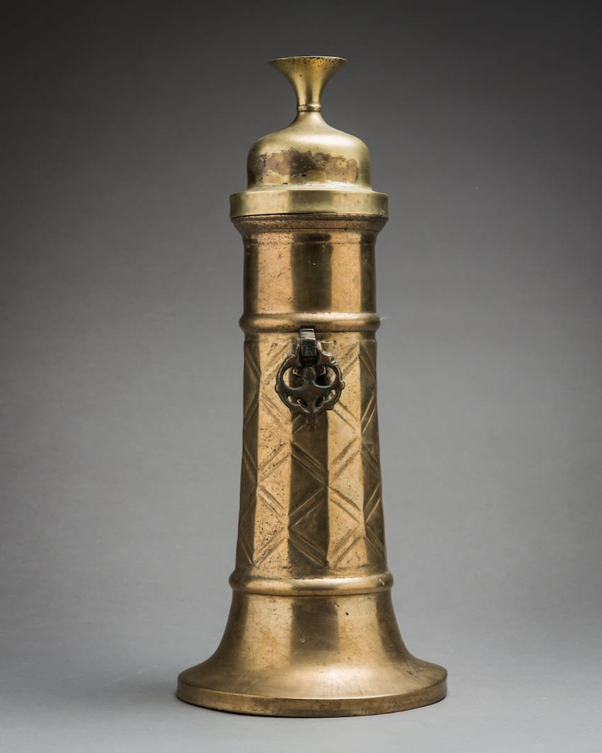 Ottoman Engraved Brass Torch Stand, 17th Century CE