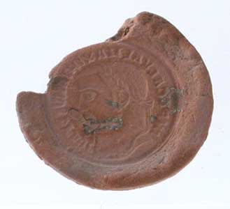 Roman Coin Mold Depicting Emperor Galerius, 250 CE - 350 CE