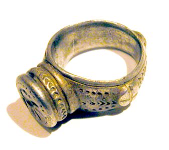 Byzantine Silver Seal Ring, 400 CE - 900 CE