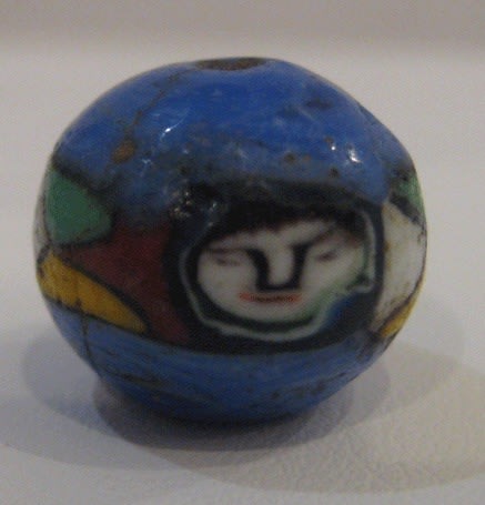 Roman-Style face Glass Bead, 20th Century CE