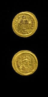 Byzantine Gold Solidus of Emperor Maurice Tiberius, 582 CE - 602 CE