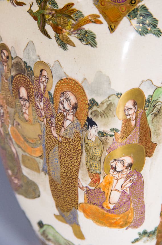 Japanese Satsuma Pottery gilded vase, 20th Century CE