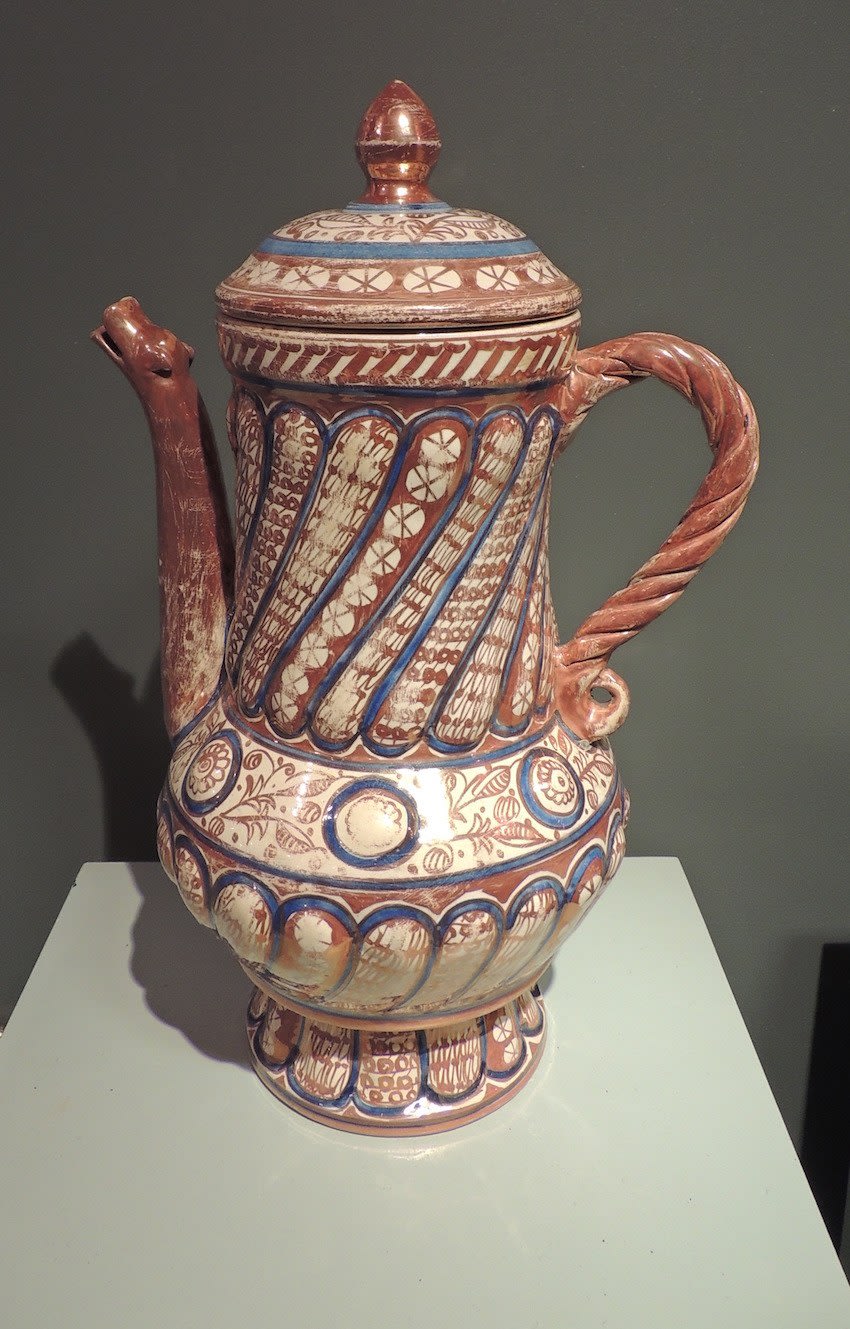 Hispano-Moresque lidded ewer, 17th Century CE - 19th Century CE
