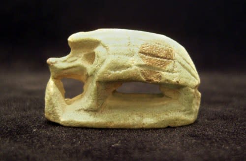 Faience Amulet Seal in the Form of a Porcupine, 664 BCE - 525 BCE