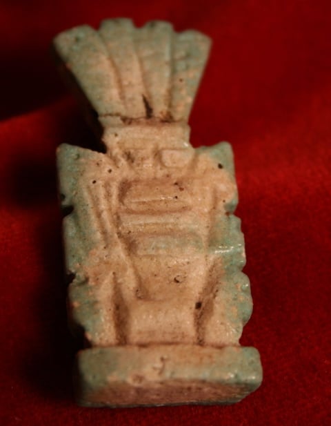 26th Dynasty Faience Amulet of Bes, 664 BCE - 525 BCE