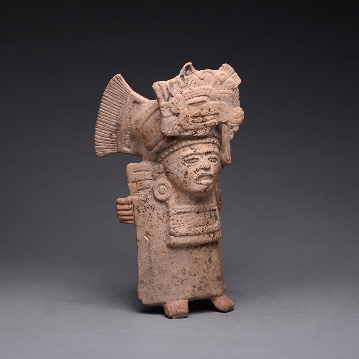 Mayan Terracotta Whistle in the Form of a Priest, 500 CE - 900 CE
