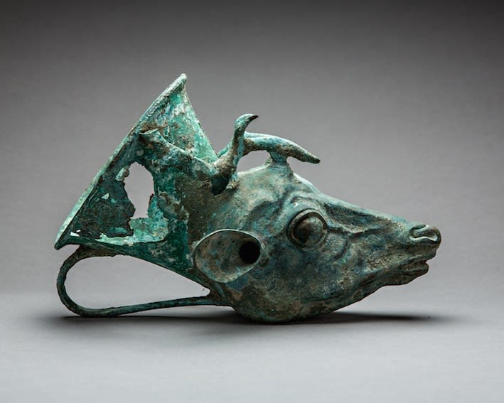 Achaemenid Style Bronze Rhyton in the form of a Gazelle's head