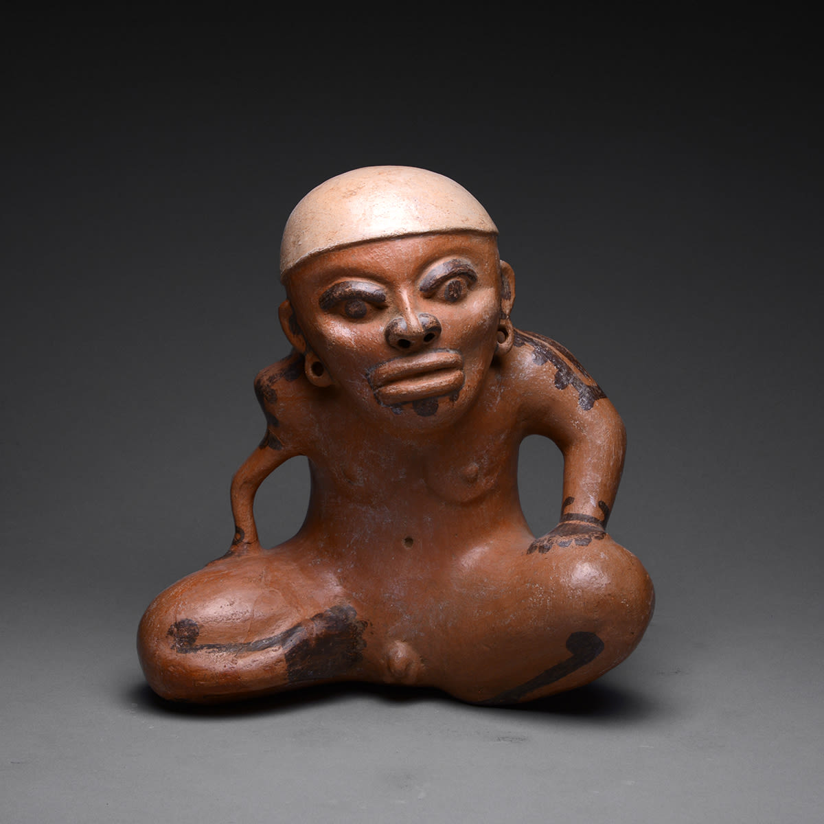 Terracotta Seated Male Figure, 300 BCE - 500 CE