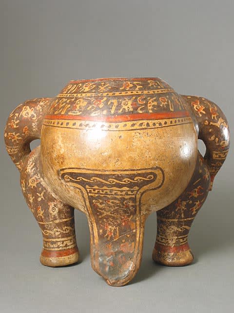 Guanacaste-Nicoya Tlaloc Effigy Tripod Vessel, 500 CE - 1000 CE
