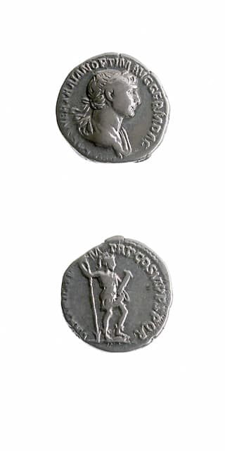 Silver Denarius of Emperor Trajan, 114 CE - 117 CE