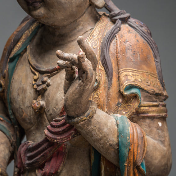 Ming Wooden Polychromed Bodhisattva, 1368 CE - 1644 CE
