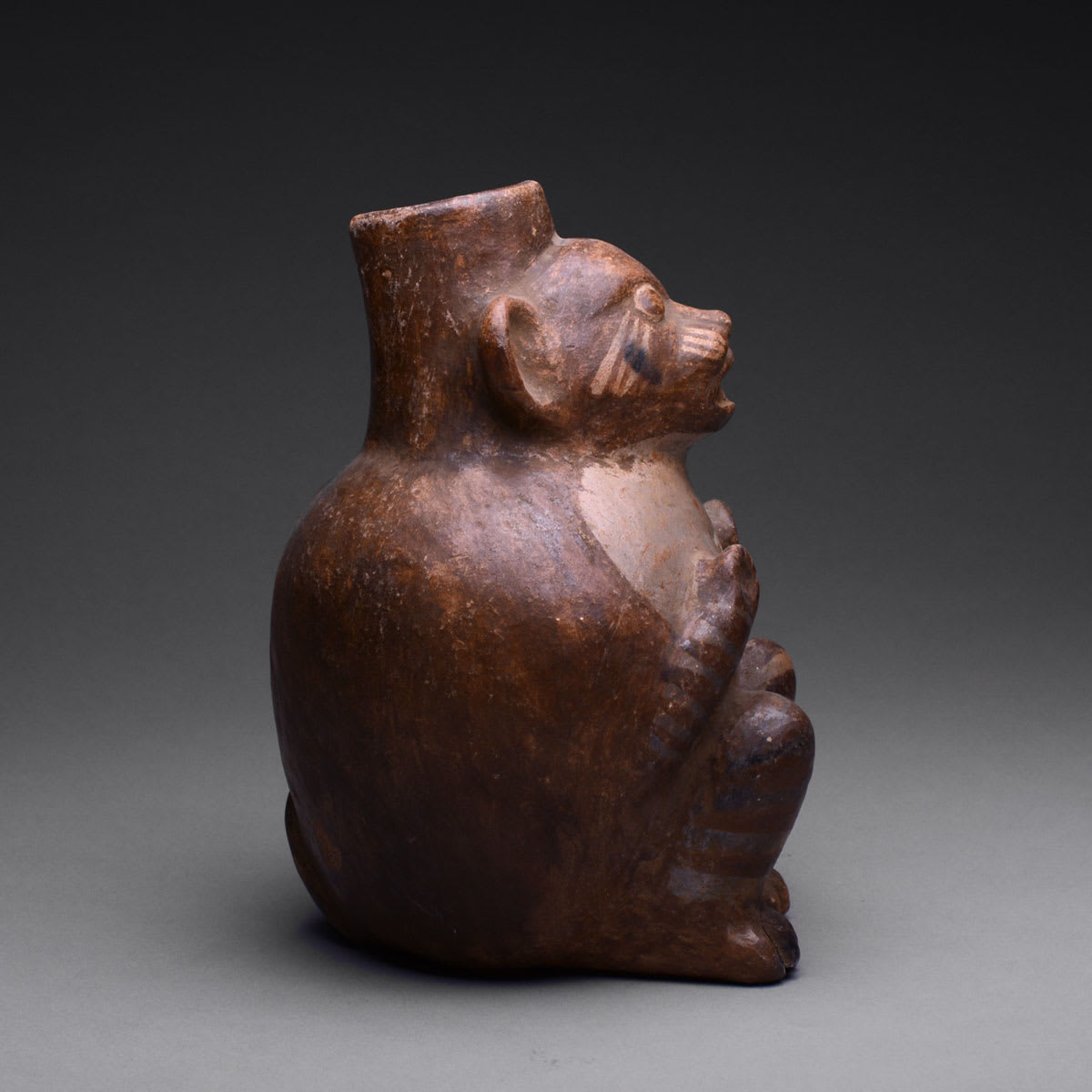 Terracotta Monkey Effigy Vessel, 100 BCE - 500 CE