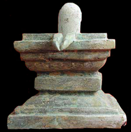 Khmer Stone Linga and Bronze Yoni Pedestal, 10th Century CE - 13th Century CE