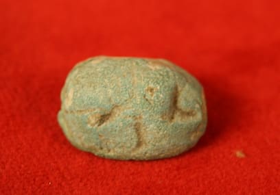 New Kingdom Faience Scarab Seal, 1600 BCE - 1100 BCE