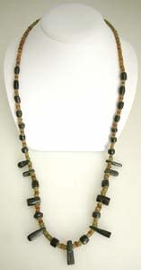 Carnelian, Peridot, and Hematite Bead Necklace, 3300 BCE - 1300 BCE