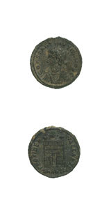 Bronze Follis of Constantine II Struck While Caesar, 316 CE - 337 CE