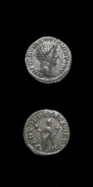 Silver Denarius of Emperor Marcus Aurelius, 161 CE - 180 CE