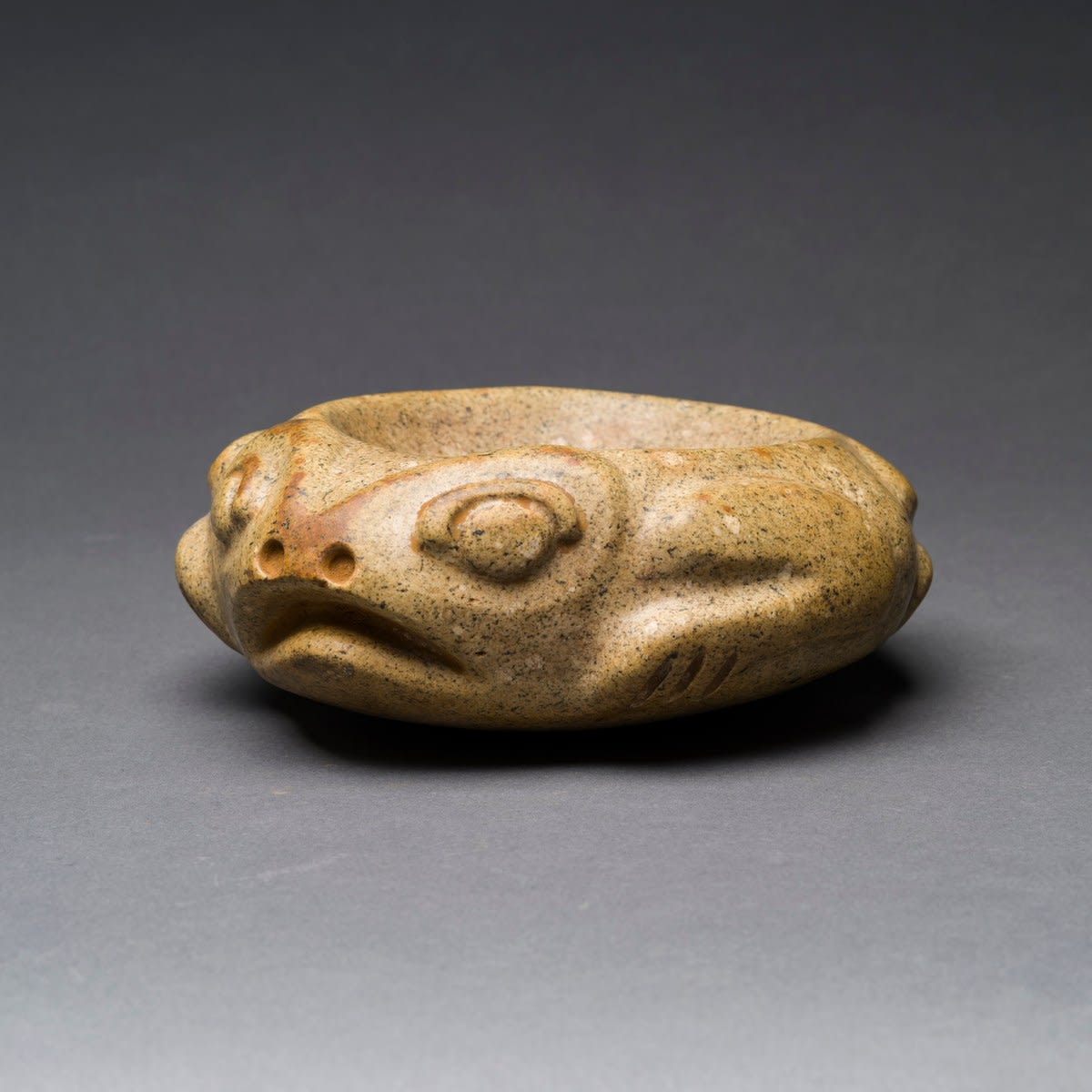 Costa Rican stone mortar in the form of a frog