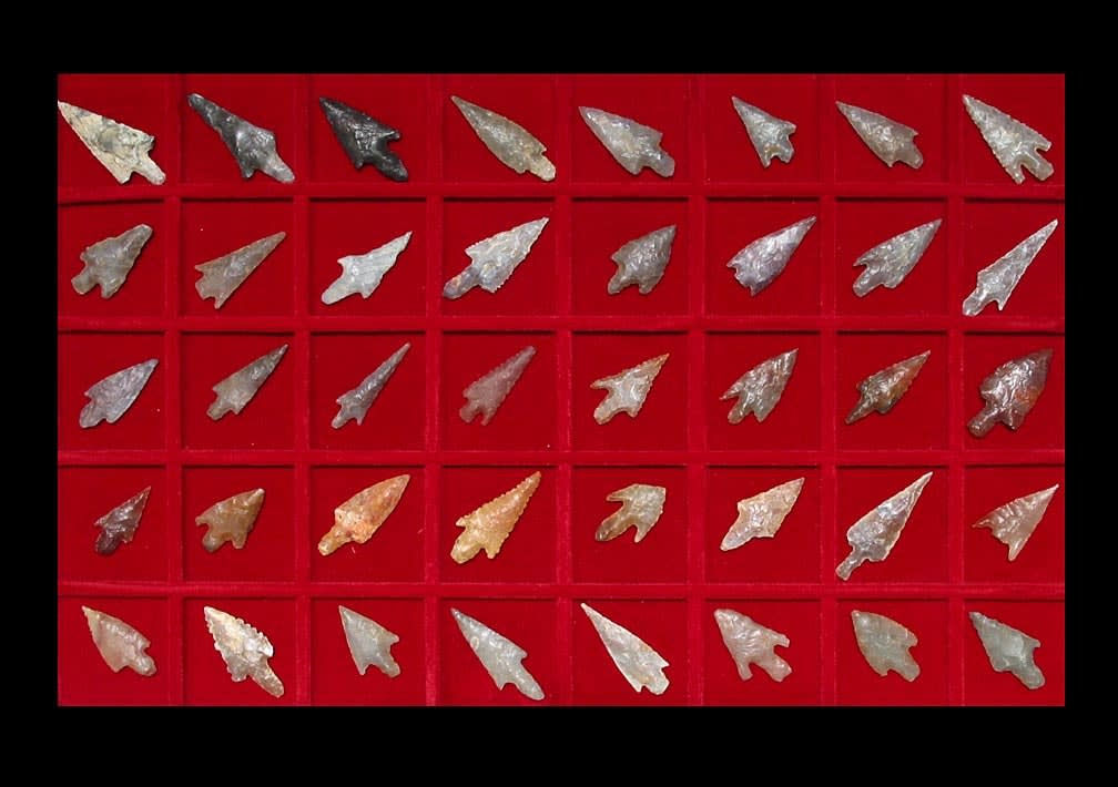Set of Forty Neolithic Flint Arrowheads, 6000 BCE - 4000 BCE