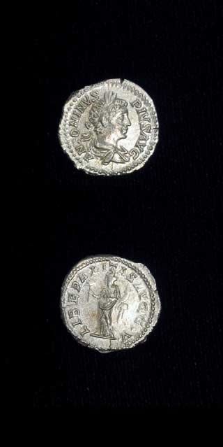Silver Denarius of Emperor Caracalla, 200 CE - 210 CE