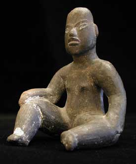 Olmec Terracotta Sculpture of a Seated Figure, 900 BCE - 500 CE