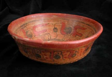 Copador Style Mayan Polychrome Bowl, 300 CE - 900 CE