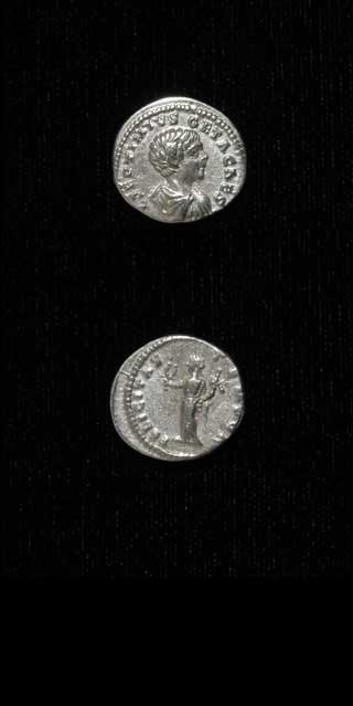 Silver Denarius of Geta Struck While Caesar, 202 CE - 209 CE