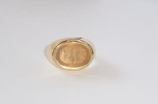 Gold Ring Featuring a Classical Revival Carnelian Intaglio of Cupid, 18th Century CE