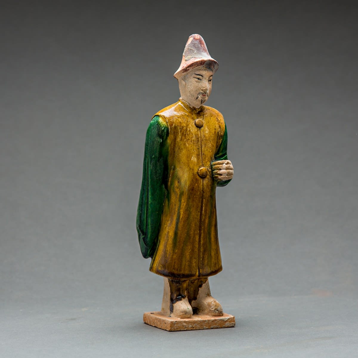 Set of Three Ming Glazed Terracotta Attendants, 1368 CE - 1644 CE