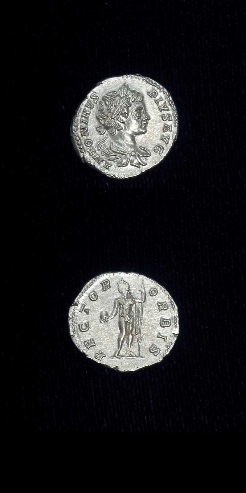 Silver Denarius of Emperor Caracalla, 200 CE - 210 CE