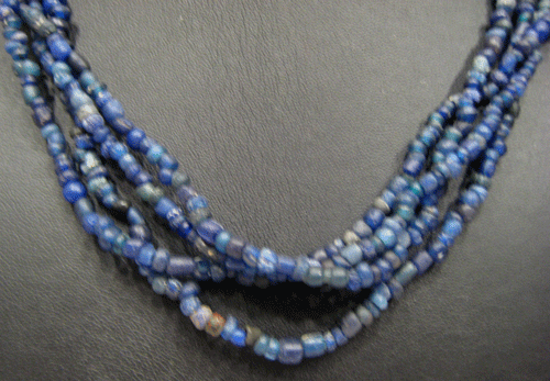 Dark Blue Glass Bead Necklace, 100 CE - 1200 CE