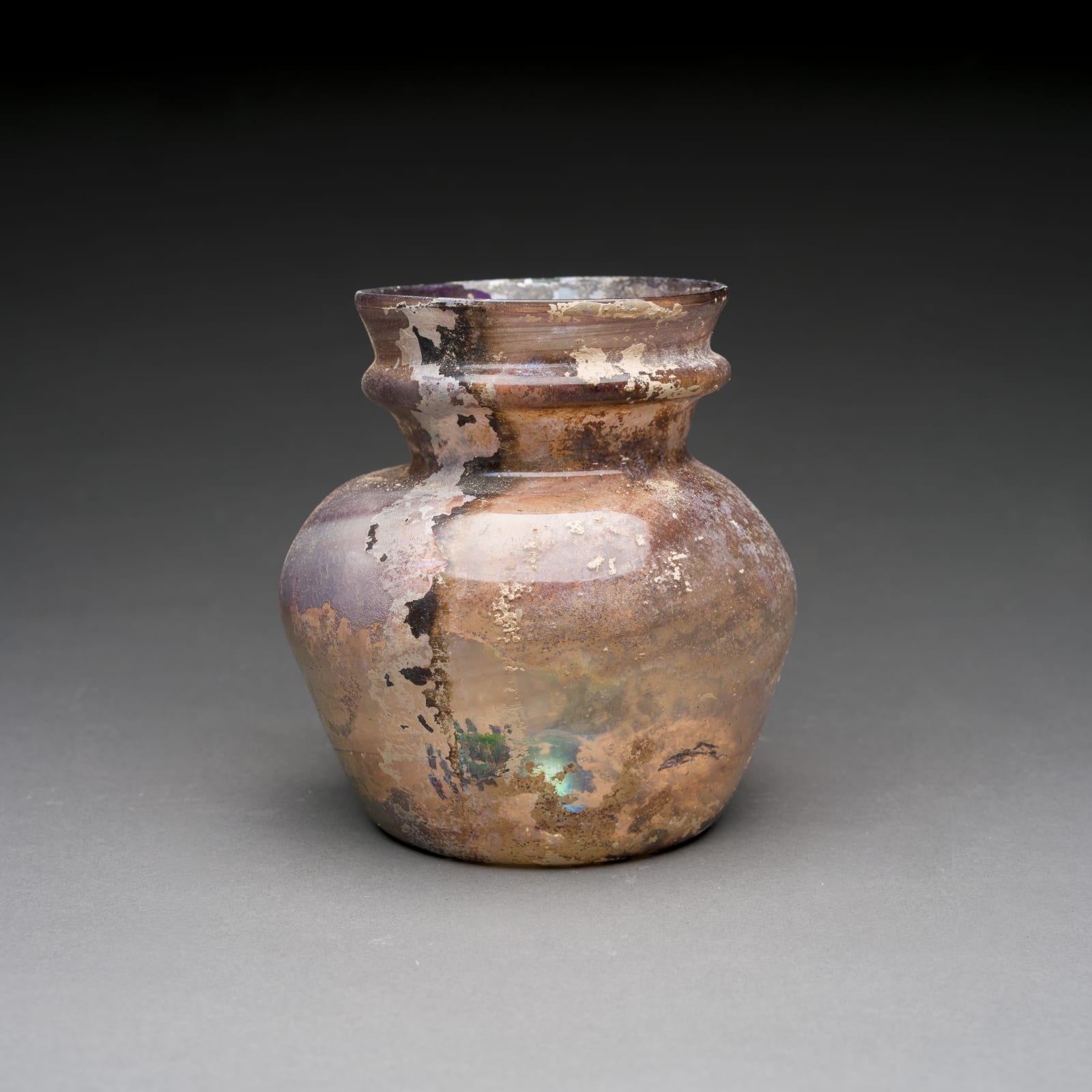 Roman Aubergine Glass Vessel, 100 CE - 400 CE