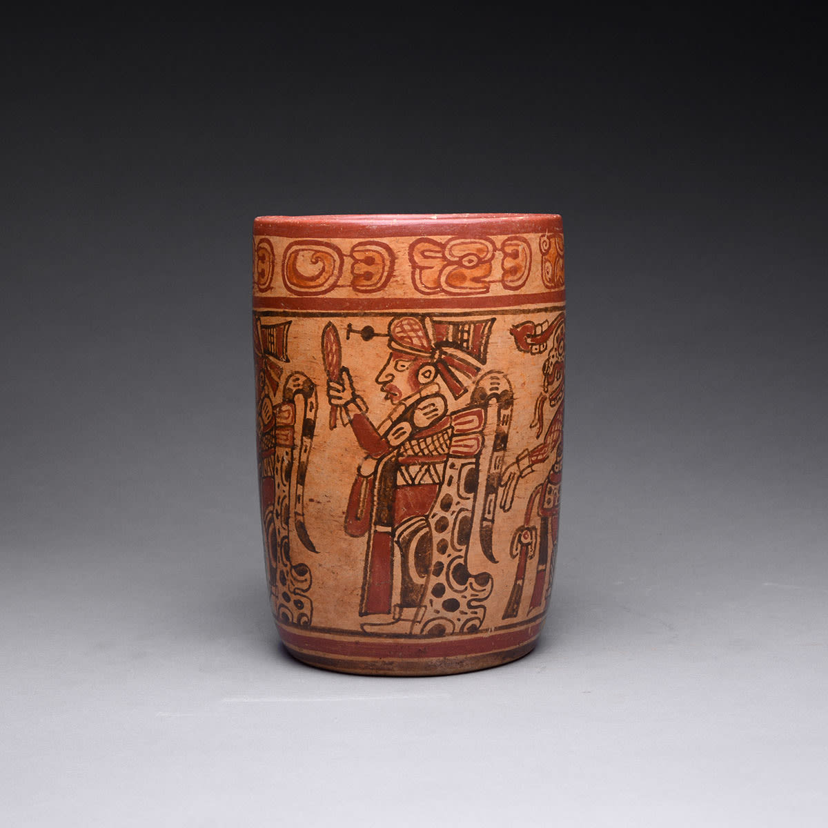Copador Style Mayan Polychrome Cylinder Vase 600 Ce 900 Ce
