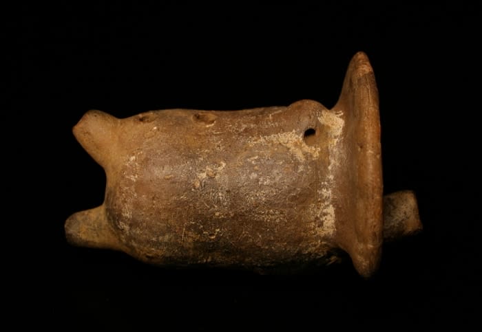 Colima Vegetable Shaped Whistle, 300 BCE - 300 CE
