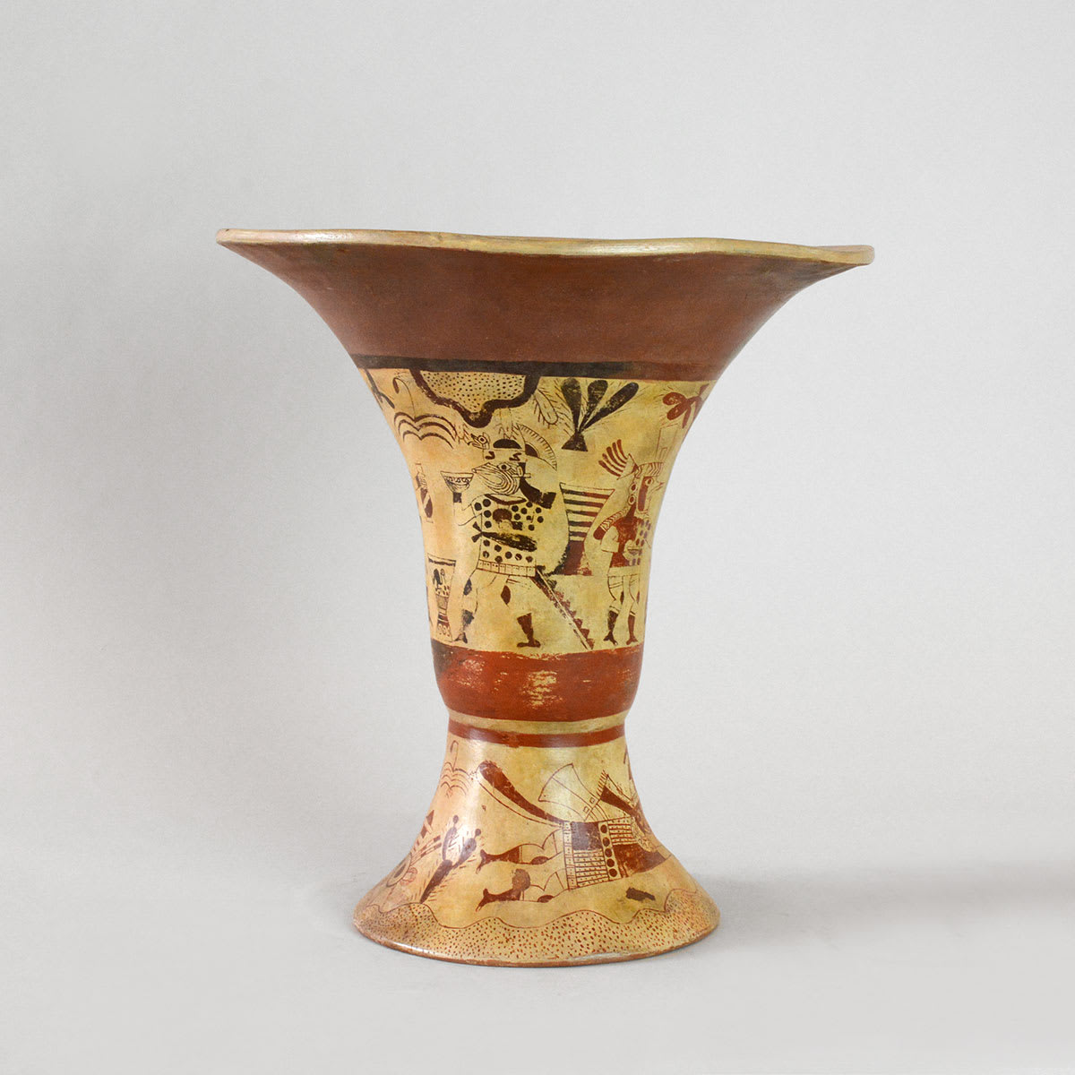 Moche Painted Terracotta Florero Vessel, 400 CE - 800 CE