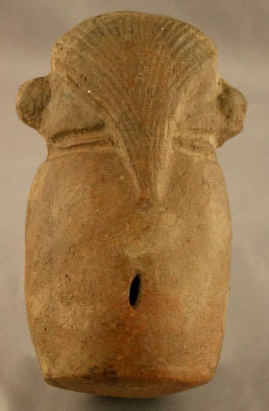 Moche Terracotta Anthropomorphic Rattle, 200 BCE - 500 CE