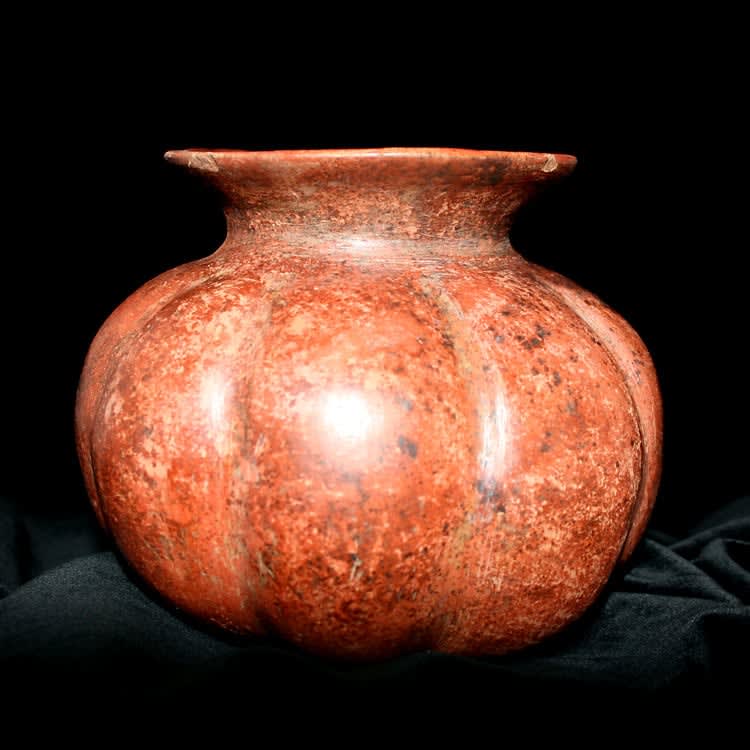 Colima Gourd Shaped Terracotta Vessel, 300 BCE - 300 CE