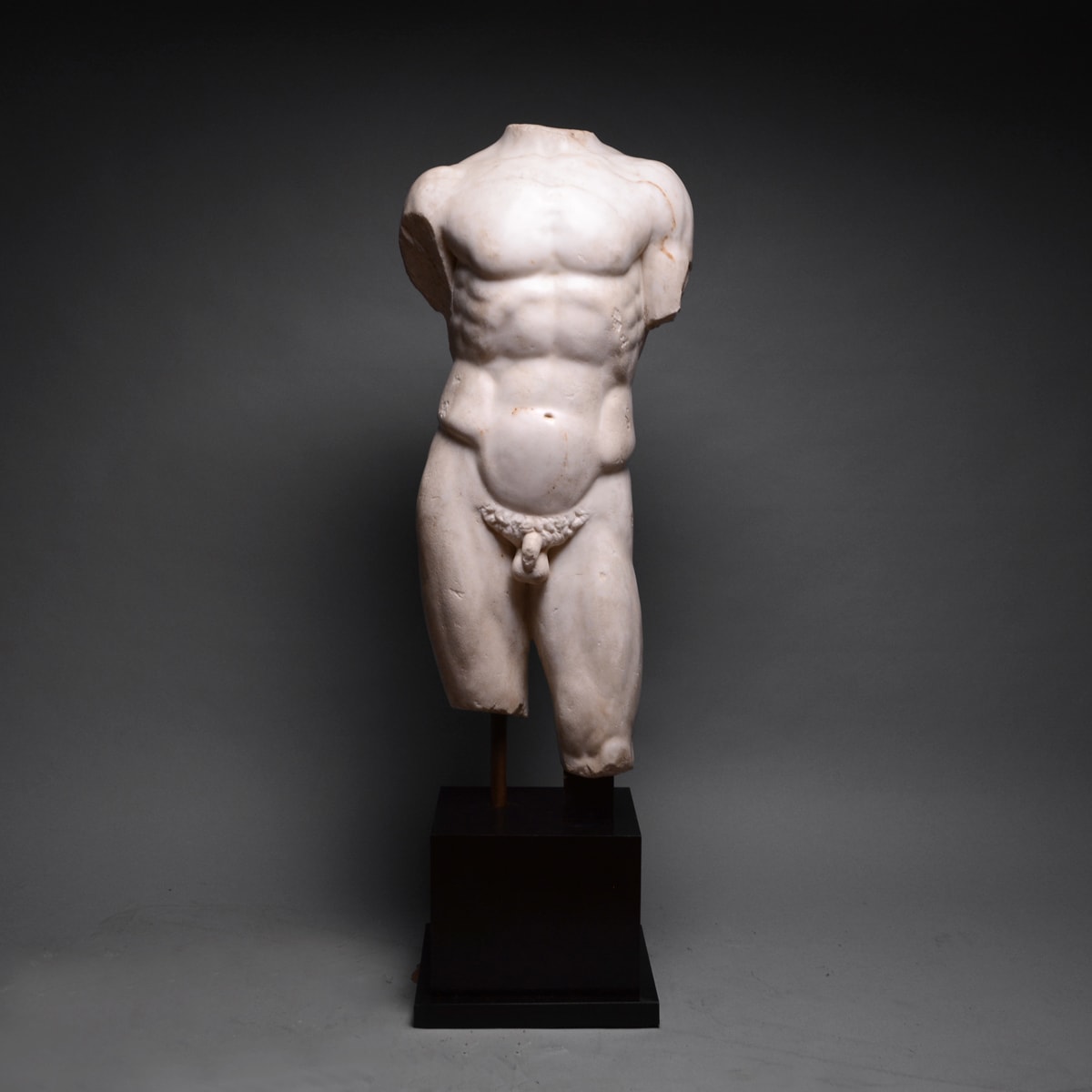 Roman Marble Torso of a Nude Male, 100 BCE - 200 CE
